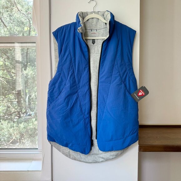 NWT Free People Movement Slalom Reversible Fleece Vest Stellar Cobalt Blue XS - Picture 9 of 17